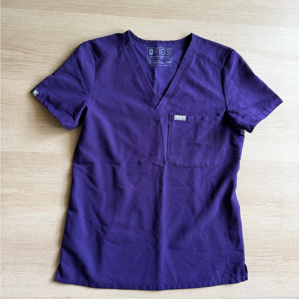 Women's Figs catarina one scrub top purple XXS